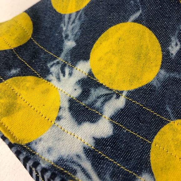 Lemon Drop Polka Dot Tie Dye Reversible Denim Hat - Picture 9 of 10